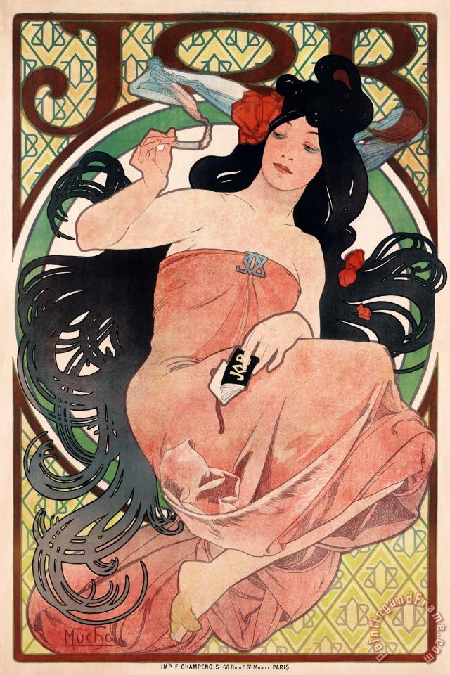 640x960 Alphonse Maria Mucha Art Nouveau Poster Of Woman, Advertising Job - Art Nouveau Woman Painting