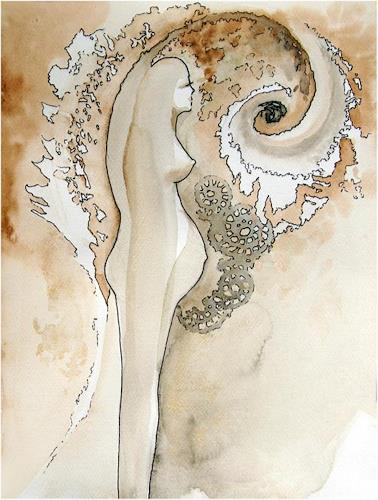 378x500 Angel 2 By Daria Deathillness, People Women, Painting - Art Nouveau Woman Painting