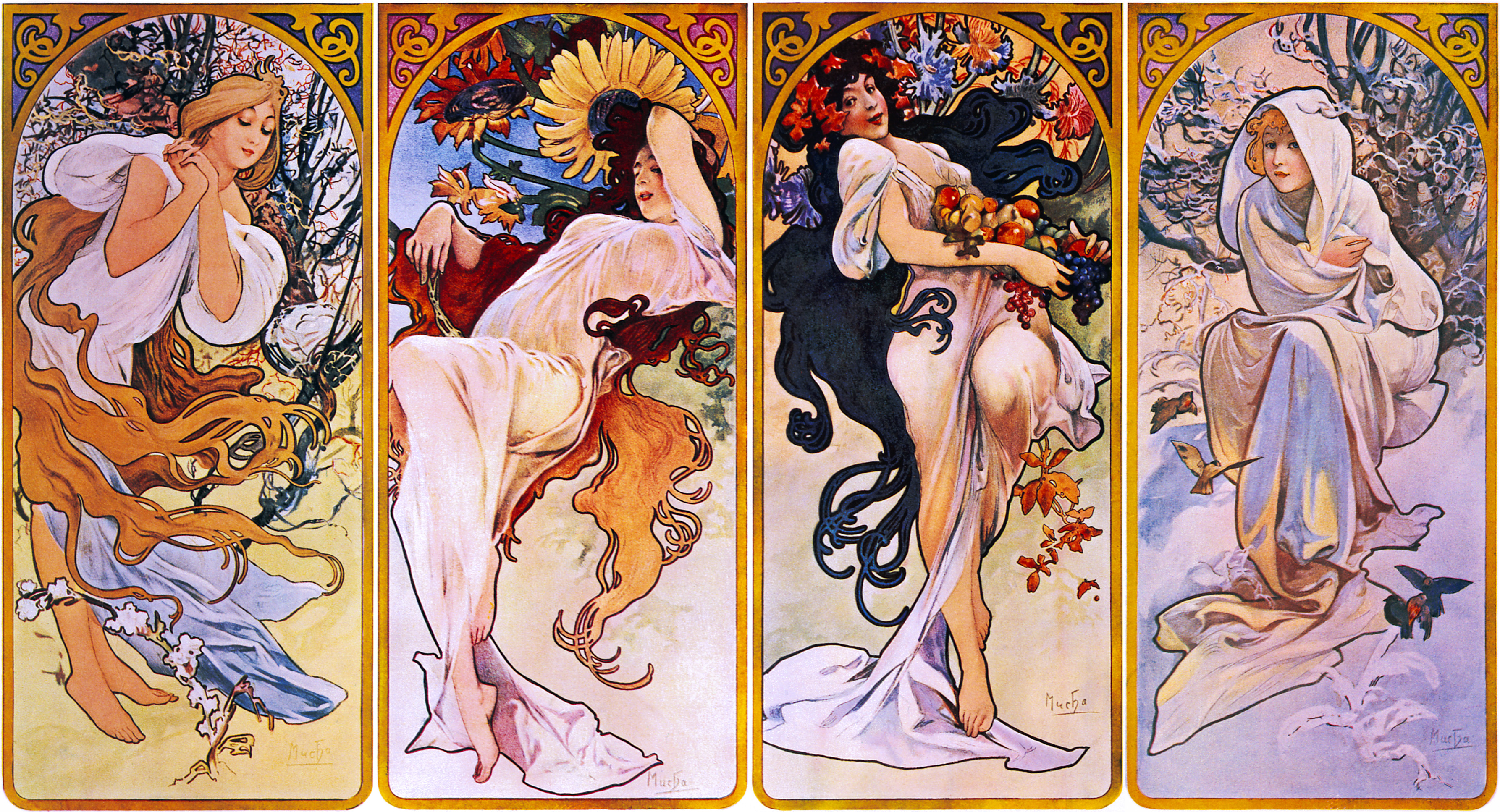 3572x1934 Art Nouveau 12 To 16 February Arts Amp Expression Geneva - Art Nouveau Woman Painting
