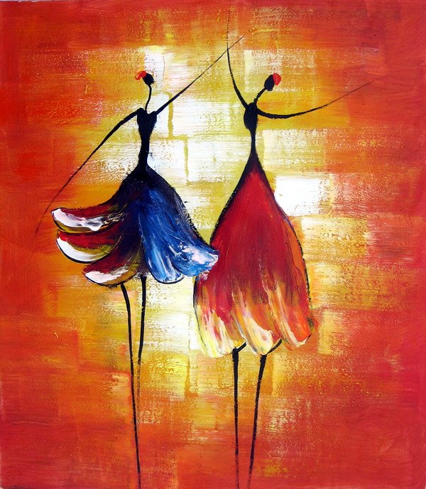 600x688 Hand Painted Oil Wall Art Beauty Dancer Home Decoration Modern - Art Painting