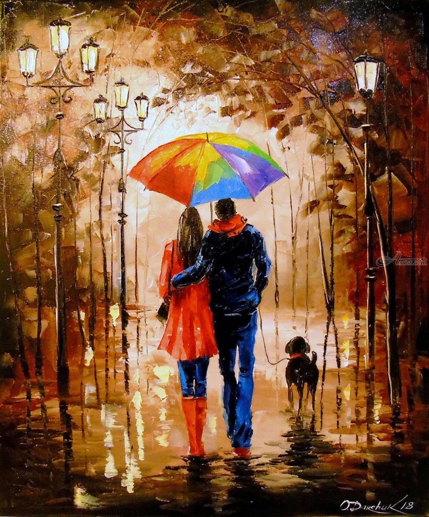 850x1025 Bright Walk With A Friend Paintings By Olha Darchuk - Art Painting