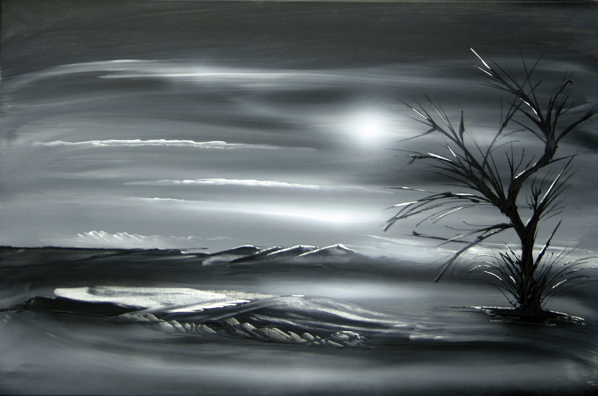 2097x1390 New Art Release Original Painting Release Modern Landscape Black - Art Painting Black And White