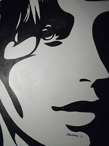 225x300 Abstract Black White Pop Art Face Portrait Large Oil Painting - Art Painting Black And White