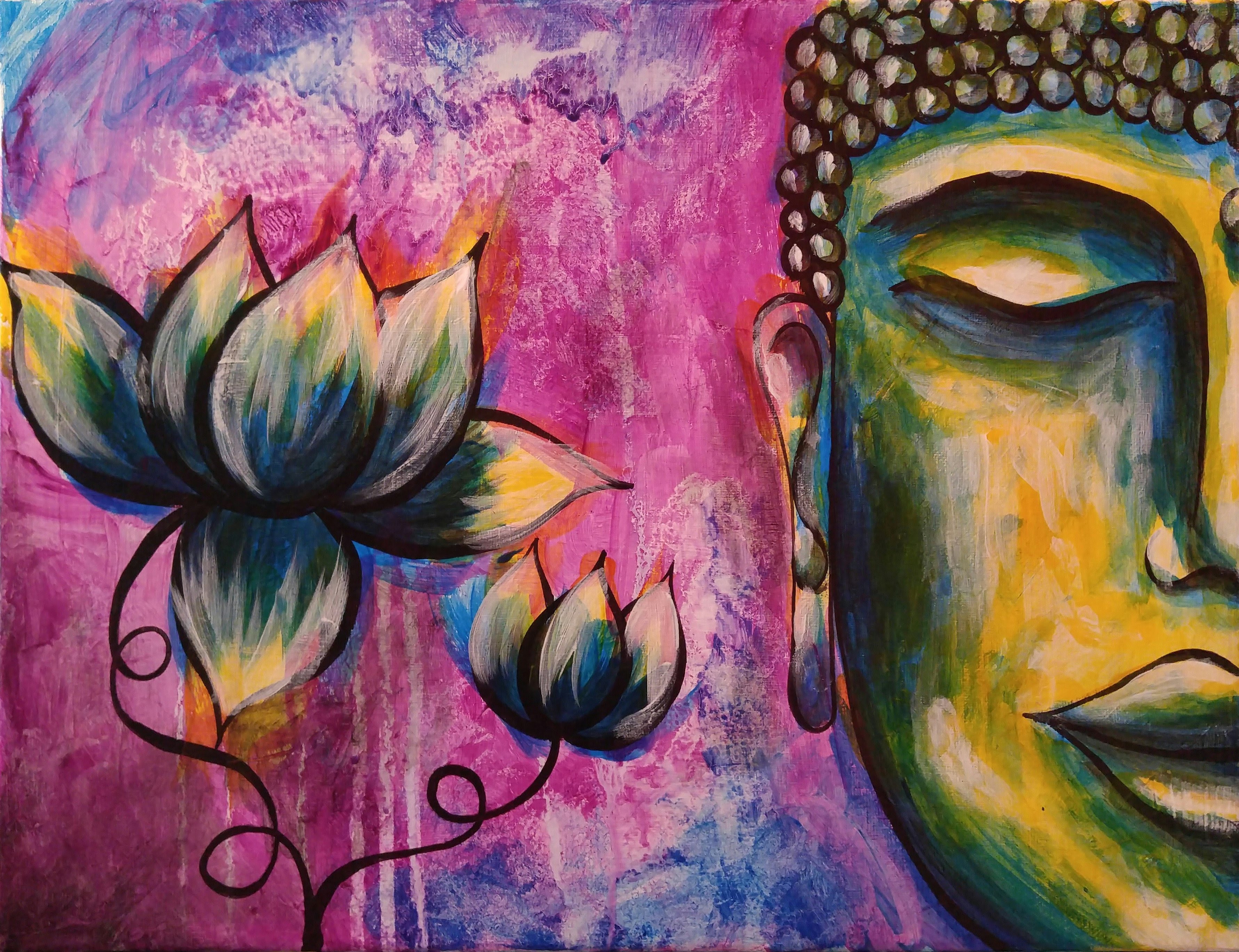 3563x2737 How To Paint Buddha Step By Step Acrylic Painting On Canvas - Art Painting Pictures