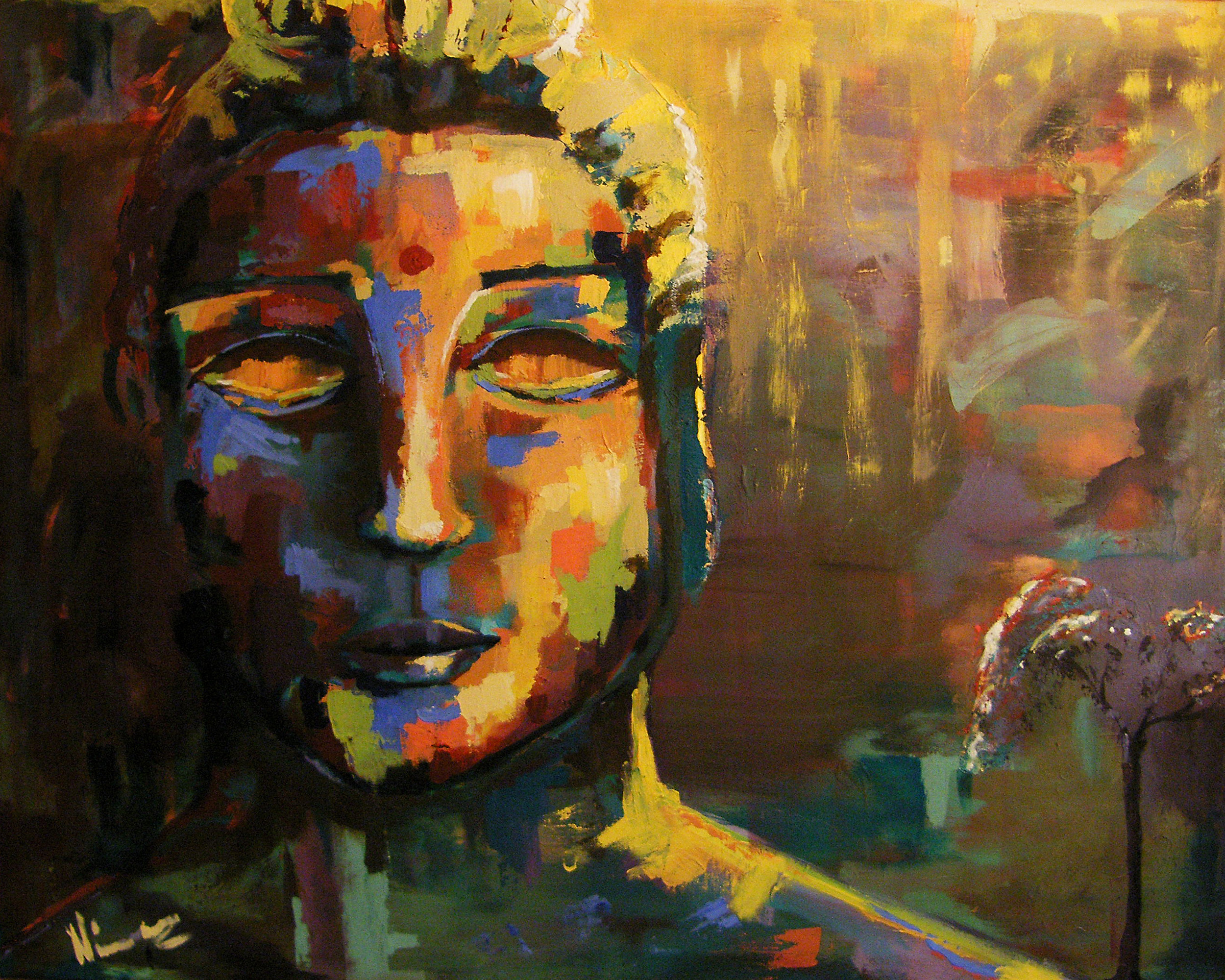 2500x2000 Niklas Malmros Artwork Cry For Me Buddha Original Painting - Art Painting Pictures