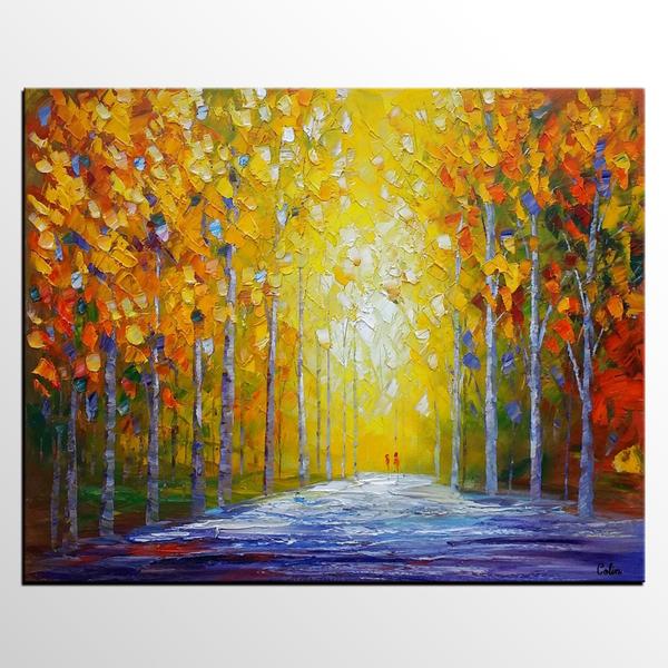 600x600 Oil Painting, Abstract Modern Art, Autumn Landscape Painting - Art Painting Pictures