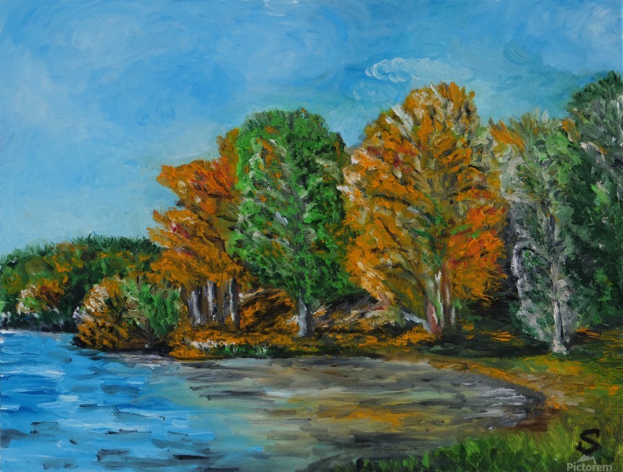 900x683 Lake Banska Stiavnica Oil Painting By Tomas Streulinger - Art Painting Pictures