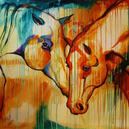 450x450 Artist Paintings Nuzzle Equine Art Colorful Abstract Horse Oil - Art Painting Pictures