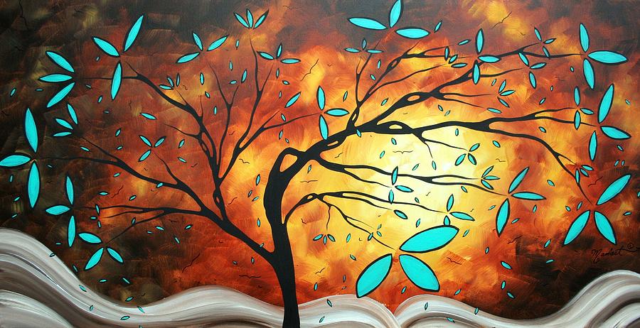 900x462 Bold Abstract Artwork Colorful Original Tree Blossoms Painting - Art Work Painting