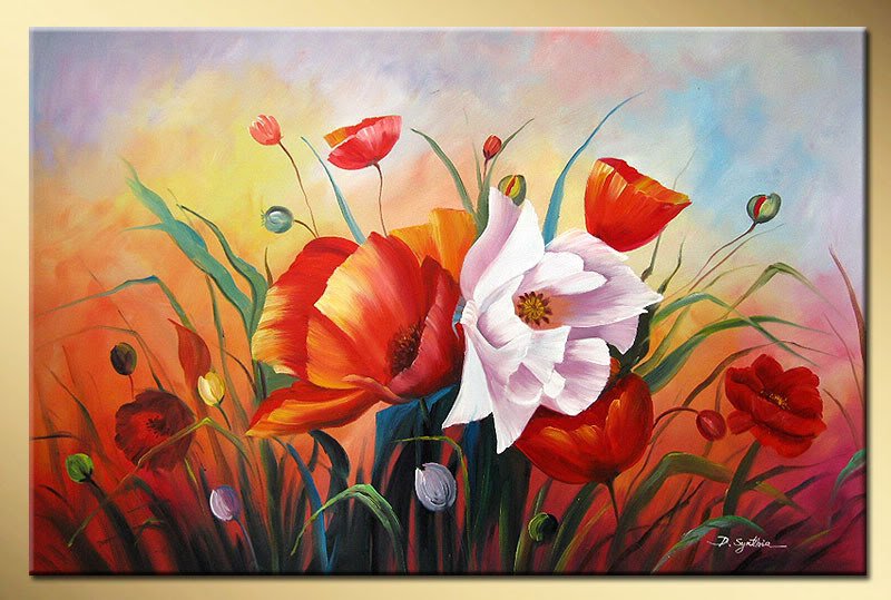 800x539 Art Works Hand Painted Bright Rose Decorative Landscape Oil - Art Work Painting