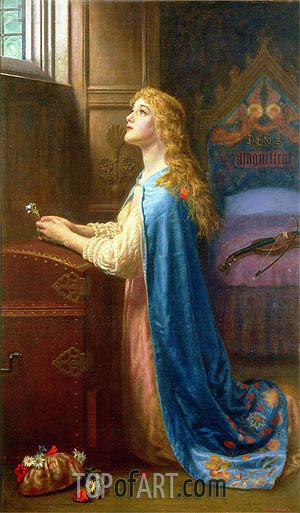 300x513 Forget Me Not Arthur Hughes Painting Reproduction 7433 Topofart - Arthur Painting