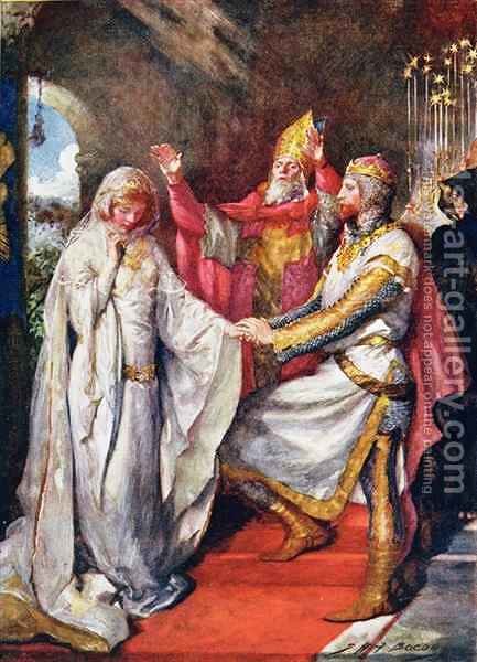 433x600 The Marriage Of King Arthur And Queen Guinevere John Henry - Arthur Painting