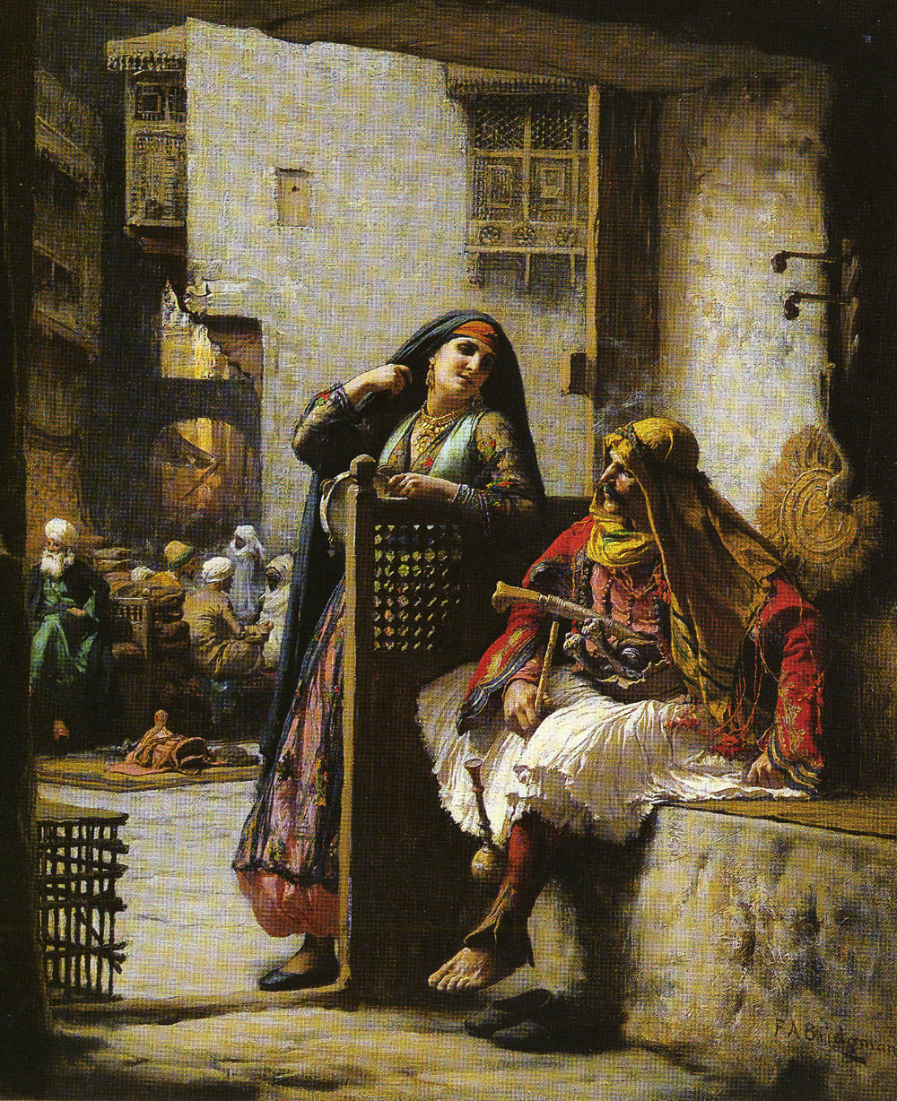 1000x1228 Almeh Flirting With An Armenian Painting Frederick Arthur - Arthur Painting
