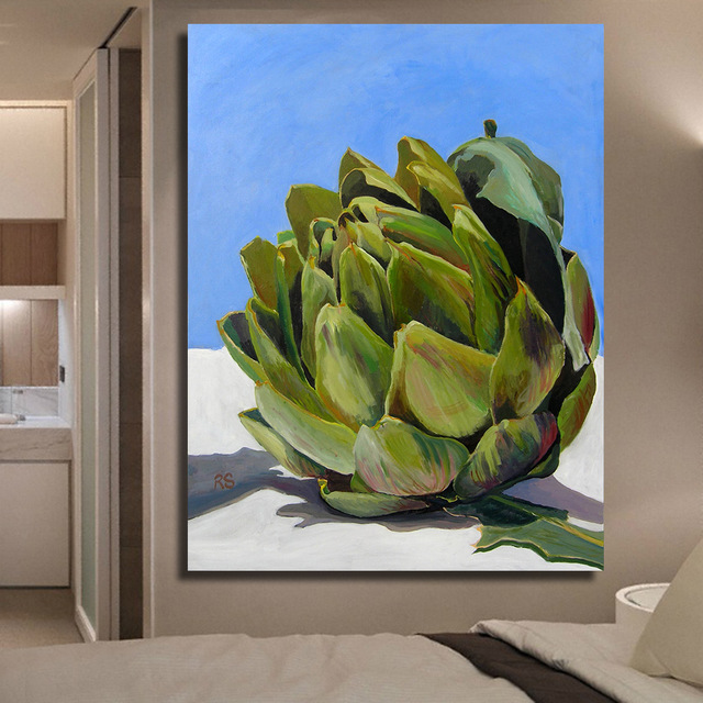 640x640 Qkart Home Decor An Artichoke Oil Painting Canvas Print Wall - Artichoke Painting