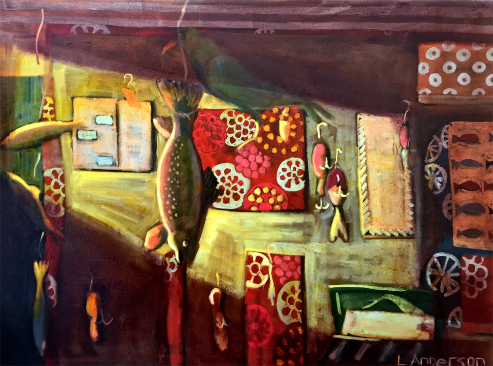 1000x744 Maine Art Studio. Adult Oil Painting Fish Still Life. Philadelphia - Artist Anderson Oil Painting