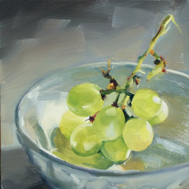 720x720 Oil Painting Of Green Grapes Deb Anderson, Painting - Artist Anderson Oil Painting