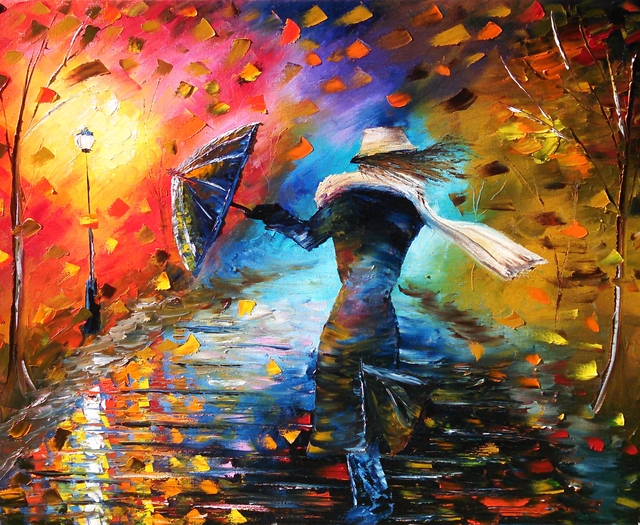 640x525 Paul Anderson Artwork Windy Fall Original Painting Oil - Artist Anderson Oil Painting