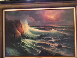 300x225 Edward Barton Rare Lithograph Artist Proof One With The Sea Oil - Artist Barton Painting