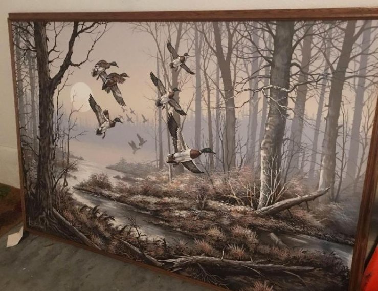 739x568 Letterman Painting Artmaster Studios Mallards - Artist Letterman Oil Painting