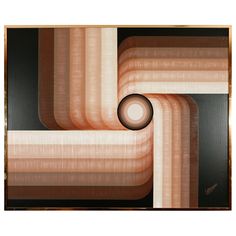 236x236 Mid Century Modern Oil Painting 1970's Pop Art Infinity Swirl - Artist Letterman Oil Painting