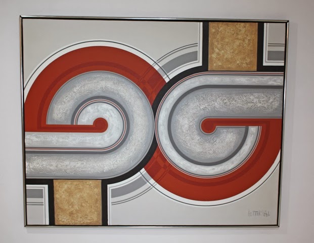 621x480 Space 20th Century Modern Large 1970's Abstract Oil Painting By - Artist Letterman Oil Painting