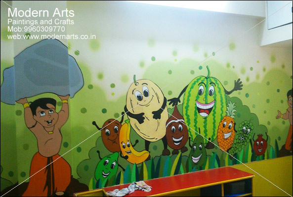 593x400 Painting Artist Mumbai, School Wall Painting Artist Maharashtra - Artist Painting Cartoon