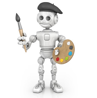 317x319 Twitch Users Team Up To Control Robot Painter - Artist Painting Cartoon