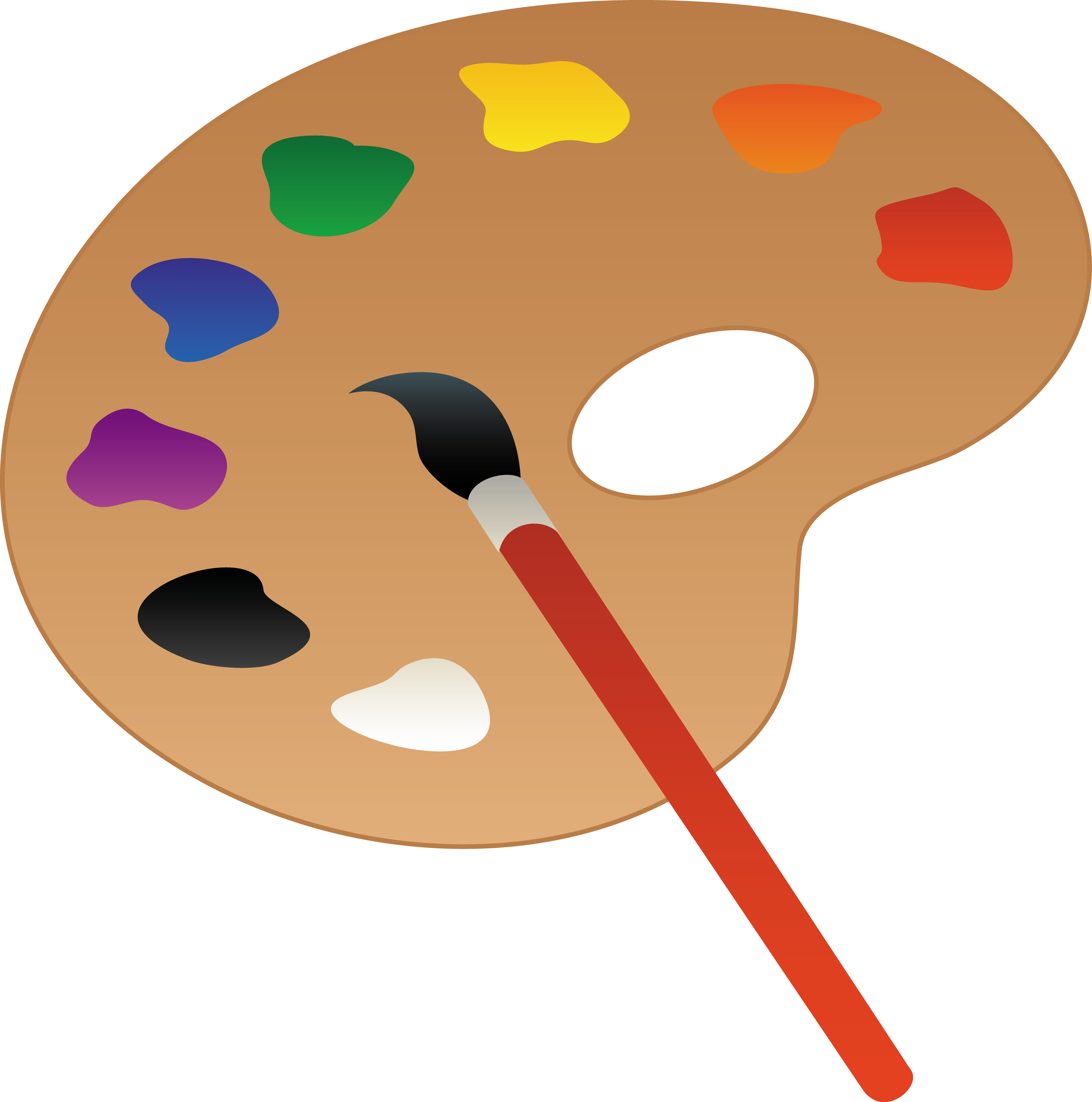4945x4989 Artists Palette With Paint And Brush - Artist Painting Clipart