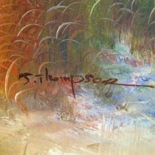 500x500 J Thompson Beach Painting Antique Appraisal Instappraisal - Artist Thompson Oil Painting