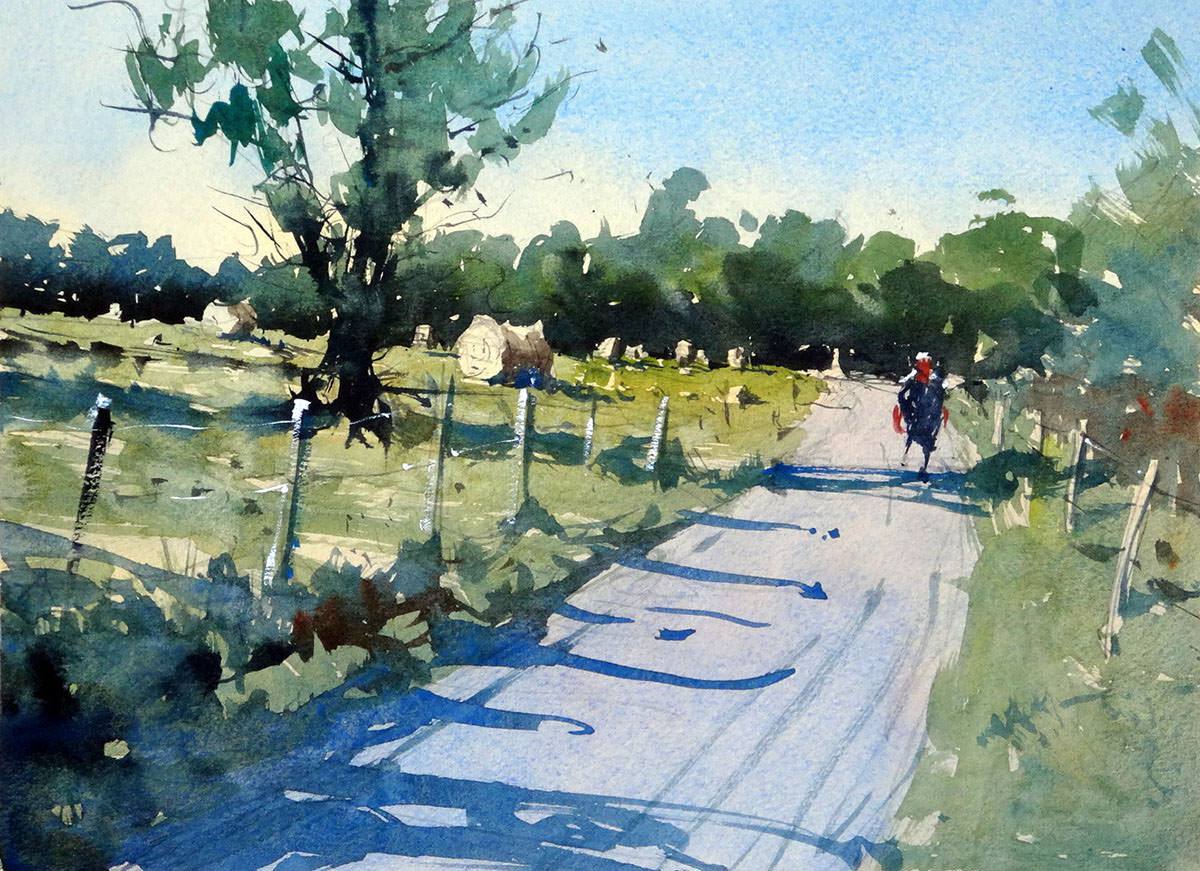 1200x871 ~ Guest Artist How To Paint A Simple Rural Scene - Artist Watercolor Painting