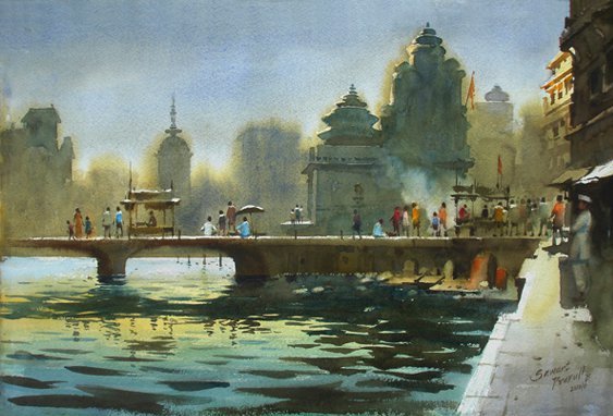 563x382 Indian Watercolor Paintings - Artist Watercolor Painting