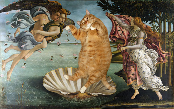 600x377 Famous Works Of Art Improved By Cats Flavorwire - Artists Who Painting Cats