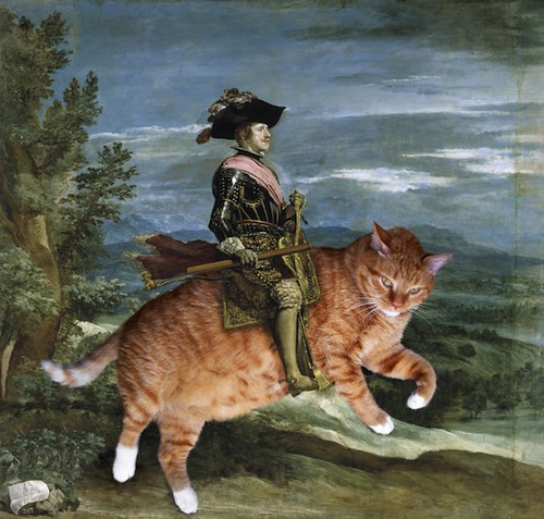 500x477 In Cats Reigning Over Classic Art Pieces, A Fat Cat Made Mona Lisa - Artists Who Painting Cats