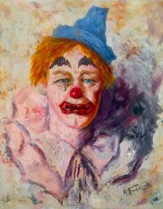 236x303 Sad Clown Black Velvet Original Oil Painting Handpainted Signed - Artists Who Painting Clowns