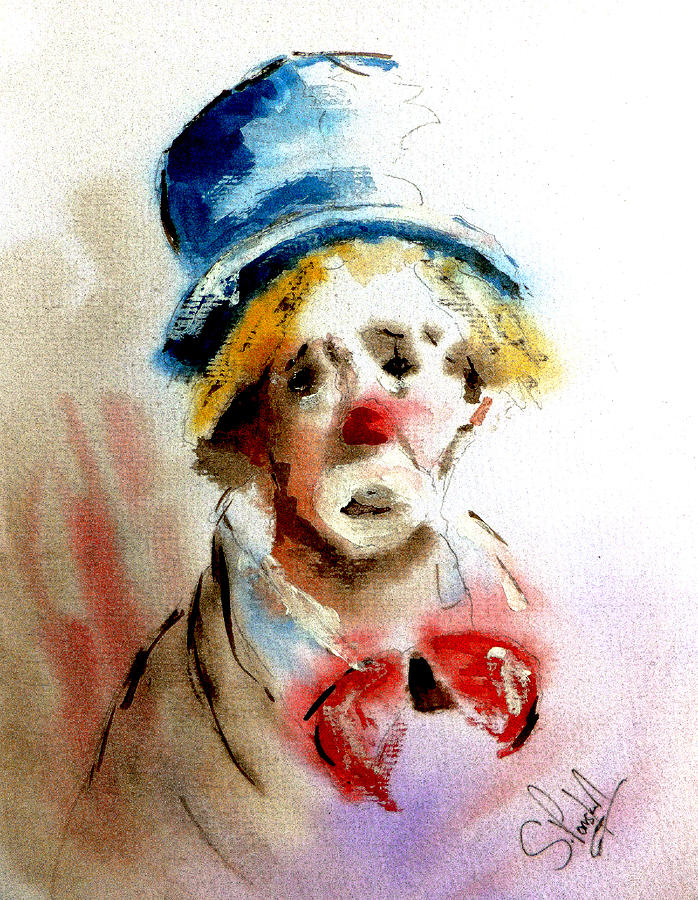 698x900 Watercolor Clown Paintings Fine Art America - Artists Who Painting Clowns