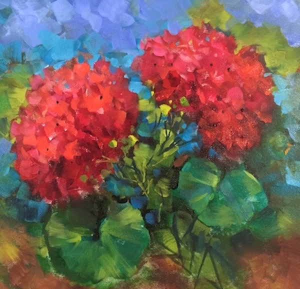 600x578 Step By Step French Geraniums And Painting Flowers From Ancient - Artists Who Painting Flowers