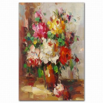 350x350 Triptych Hand Painted Famous Artists Oil Painting Peony Flowers - Artists Who Painting Flowers