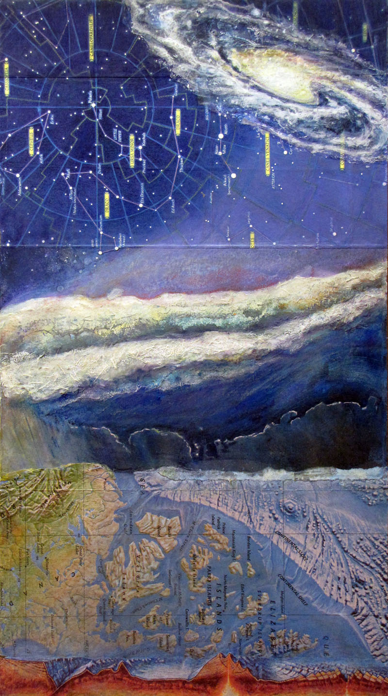 800x1435 Mixed Media Collage Painting As Above, So Below Sharmon Davidson - As Above So Below Painting