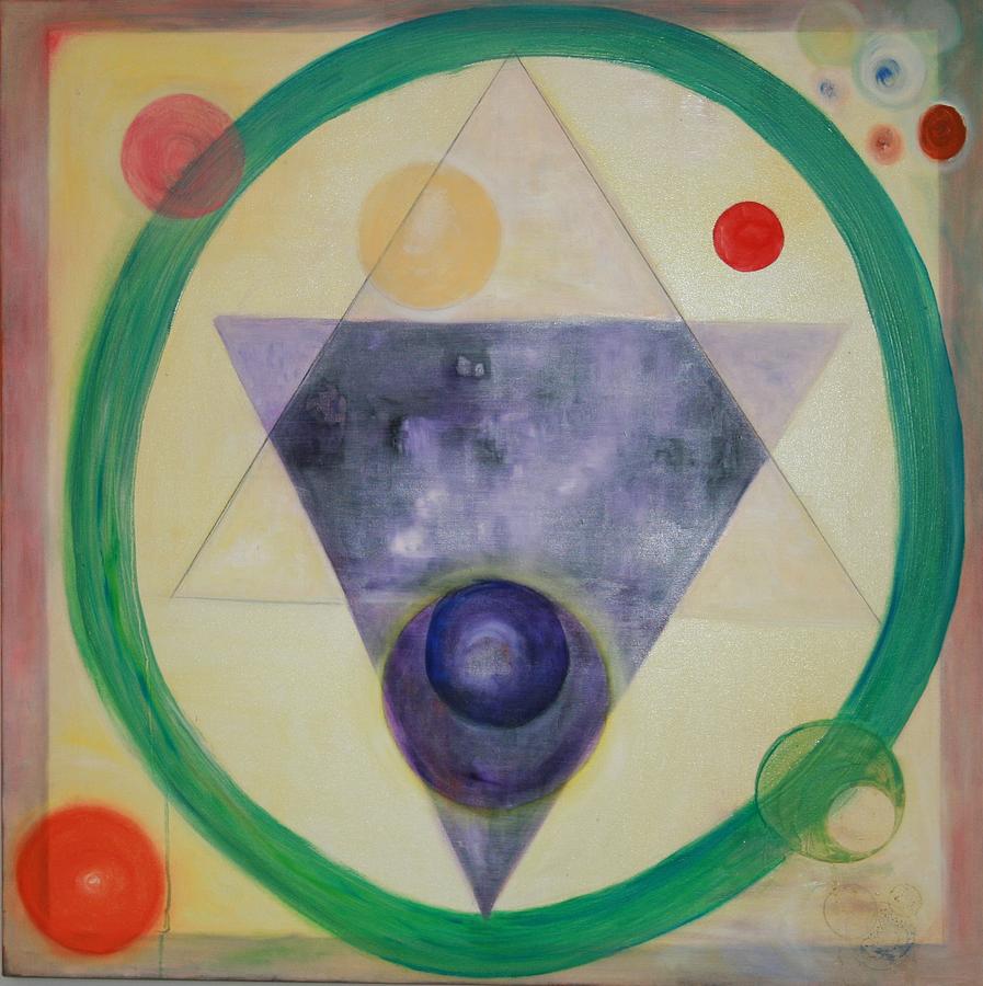 897x900 Sacred Circle Triangle As Above So Below Painting By Phoenix De Vries - As Above So Below Painting
