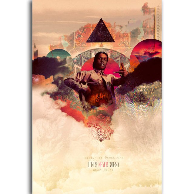 640x640 G2063 Asap Rocky Lana Del Rey Flag Rap Hip Hop Music Singer A4 Art - Asap Rocky Painting