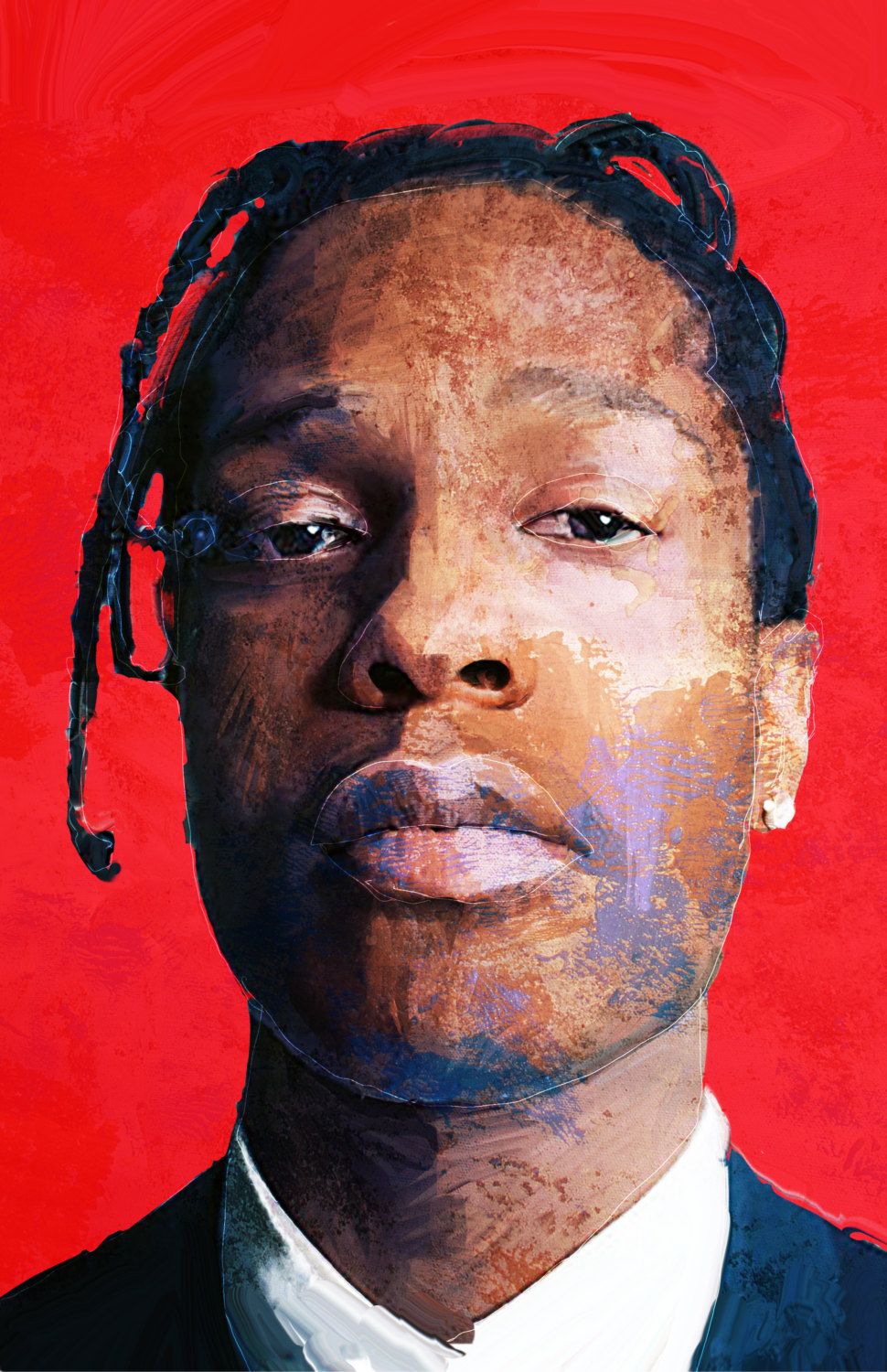 970x1500 Asap Rocky Rap Hiphop Music Poster Portrait By Newposters On Etsy - Asap Rocky Painting