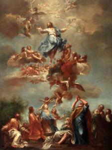 225x300 Oil Painting Ascension Of Christ With Flying Angels And Saints - Ascension Of Christ Painting