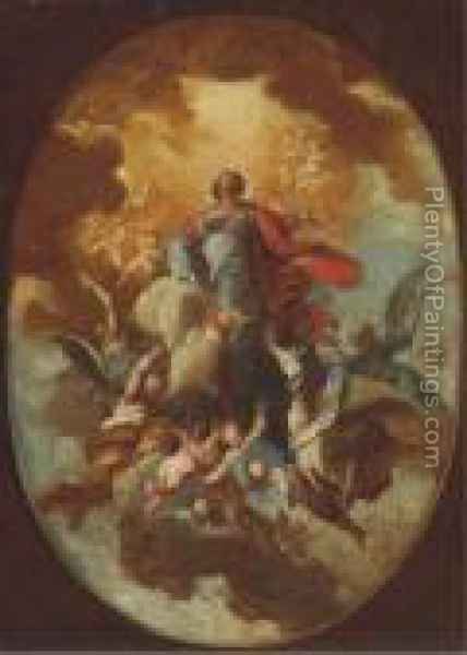 428x600 The Ascension Of Christ A Modello For A Ceiling Painting Oil - Ascension Of Christ Painting