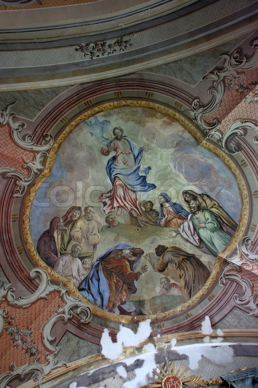 533x800 Ascension Of Christ , Fresco Painting On The Ceiling Of The Church - Ascension Painting