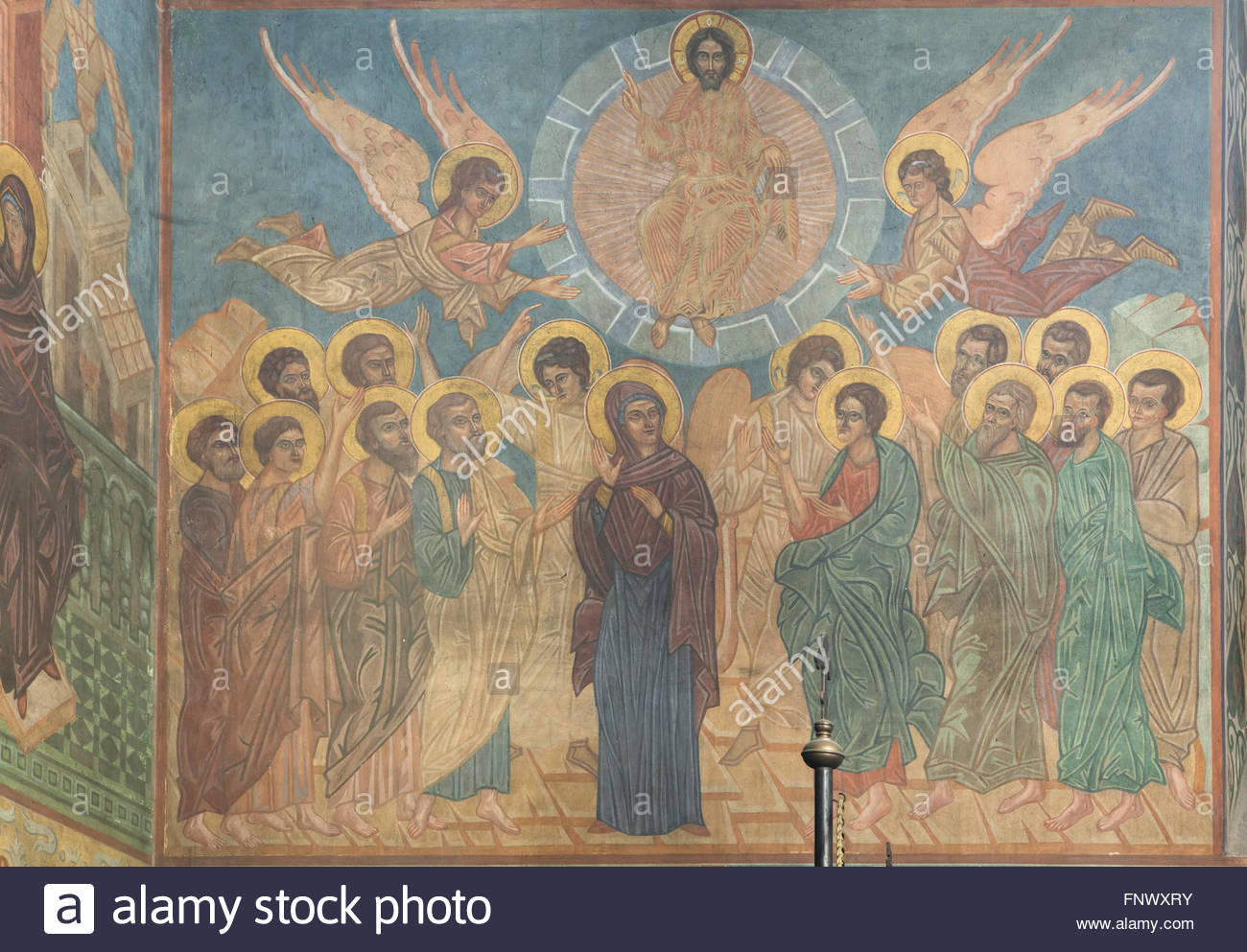 1300x993 Ascension Of Jesus. Mural Painting By Russian Icon Painters - Ascension Painting