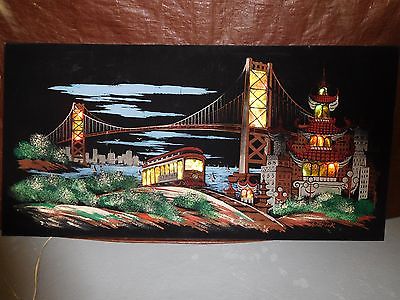 400x300 Mid Cent Ashbrook Studios Signed Lighted San Francisco Cable Car - Ashbrook Painting