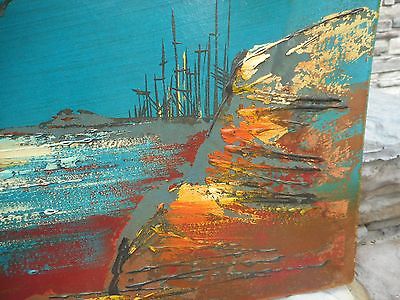 400x300 Vintage Ashbrook Oil Painting Nautical Ship Boat In Harbor 40 X - Ashbrook Painting Value