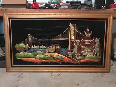 400x300 Vintage Ashbrook Studio Lighted Painting San Francisco Cable Car - Ashbrook Painting Value