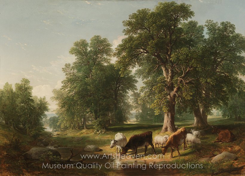 820x589 Reproduction Painting Asher Brown Durand A Summer Afternoon, Hand - Asher Painting