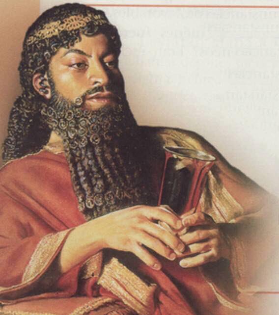 568x642 Sulaiman Boulos On Twitter A Painting Of The King Ashurbanipal - Ashurbanipal Painting